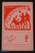 1951/52 Accrington Stanley v Crewe Alexandra Div. 3 (N) programme, 26 April 1952; fair. (1)