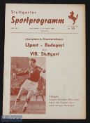 1959/60 Vfb Stuttgart v Ujpest Budapest programme 27 December 1959; 4 page, Good. (1)