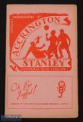 1951/52 Accrington Stanley v Workington (1st league season) Div. 3 (N) programme 5 January 1952;