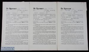 3x Early Charlton Athletic Football Contracts featuring Kenneth Titcombe 1959, Donald Townsend
