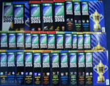 2003 RWC Full Set of Rugby Programmes: Near-mint set of the 48 issues from Down Under with England