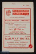 1959/60 Accrington Stanley v Mansfield Town (FAC) programme 14 November 1959 (comes complete with