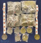 Wales FA Football Medal, bronze and silver-coloured medals with lanyards unused #75 Please note: