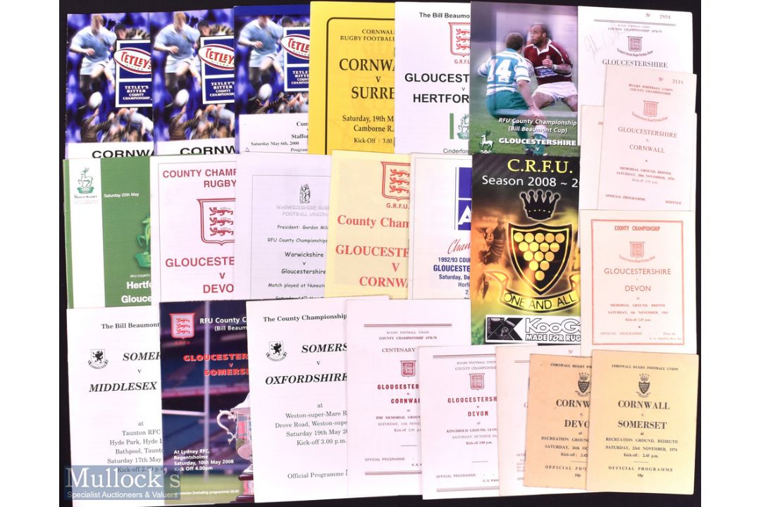 1960s-2000s County Championship Rounds Rugby Programmes (56): Including some very interesting - Image 1 of 2