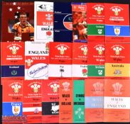 1959-2003 Welsh H & A Rugby Programmes (18): Small selection across the years, inc women's, Wales