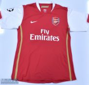 Arsenal 2007/08 Hoyte No 31 match issue home football shirt Champions League sleeve badge, Nike/