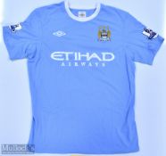 Manchester City 2009/10 Ireland No 7 match issue home football shirt Premier League badges to