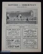 1951/52 Doncaster Rovers v Hibernian football programme floodlight opening date 4th Mar, no staples,
