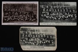 Springboks 1906 Rugby Postcards (3): Collection of three team photographic cards from 1906 (2