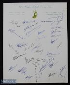 1951-2 Springboks in the UK Rugby Autograph Sheet: An attractively headed official SA sheet with the