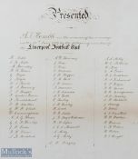 1889 Liverpool Football (Rugby) Club Presentation to a Cap: Over 130 years old, in original 37.5cm x