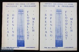 1959/60 Shrewsbury Town v Stoke City football programme floodlight match plus v West Midlands