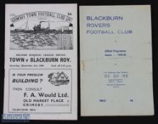 1949/50 Grimsby Town v Blackburn Rovers Div. 2 programme + return match at Blackburn 8 April 1950;