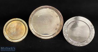 Original Wales FA Football Silver Plated Salvers International matches, to include Wales v Australia