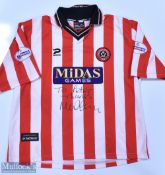 Sheffield United 2001/02 (Signed) Brown No 7 match issue home football shirt signed and dedicated to