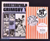 1976/77 Grimsby Town away match programmes (postponed) v Swindon Town (3 December 1976) v