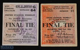 Tickets: 1955 & 1956 FAC final match tickets; good (2)