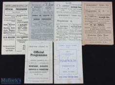 1940s Harwich & Parkeston home programmes 1946/47 Metropolitan Police (Harwich Charity Cup final),