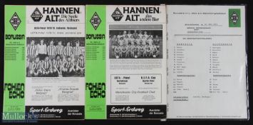 1978/79 UEFA Cup programmes Borussia Monchengladbach v Manchester City 20 March 1979 + team sheet;