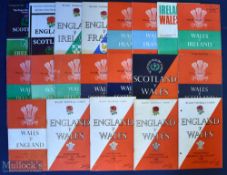 1956-76 Wales etc Five Nations Rugby Programmes (20): Games between England & Wales 1956, 58, 60, 63
