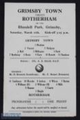War-time 1943/1944 Grimsby Town v Rotherham Utd Football League North War Cup 11 March 1944,