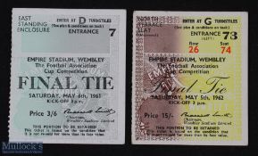 Tickets: 1961 & 1962 FAC final match tickets; good. (2)