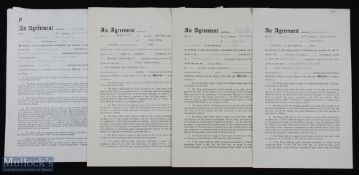 4x Early Charlton Athletic Football Contracts featuring John Frederick David West 1957, Edwin