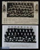 1924/1953 NZ All Blacks in the UK Rugby Postcards (2): 1924 'Invincibles' team group with Fern &