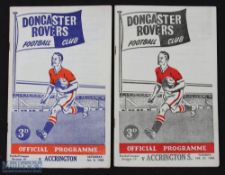 1961/62 Doncaster Rovers v Accrington Stanley Div. 4-6 January 1962 programme (match postponed); v