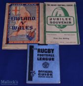 1946 Rugby League Special Programmes & Booklets (3): England v Wales at Swinton, tape to centre,