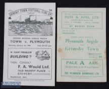 1948/49 Grimsby Town v Plymouth Argyle Div. 2 match programme 1st January 1949, good, Plymouth
