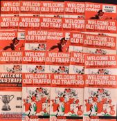 Collection of Manchester Utd programmes to include 1975/76 homes (25), aways (23) including FAC (1),