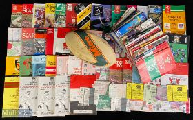 Bumper Programme Bundle & 1997 Scarlets Signed Rugby Ball (Qty): c.100 programmes from different