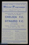 1945/46 Chelsea v Moscow Dynamo FC football programme date 13 Nov single sheet, G overall
