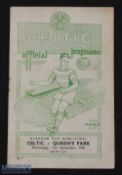 1950 Glasgow Cup s/f Celtic v Queens Park programme 13 September 1950; fair/good. (1)