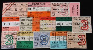 1953-84 England Home 5/6 Nations Rugby Tickets etc (14): v Wales 62, 64 & 84; v Scotland 61 & 63;