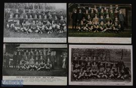 1906 SA Springboks in the UK Rugby Postcards (4): Four team shots of those first Springbok