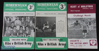 1957/58 Hibernian v British Army ( 10th February 1958-postponed) 1958/59 Hibernian v British Army (