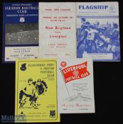 Liverpool football programme selection (6) features 57/58 Everton (H) and aways 57/58 Everton, 62/63