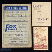 Vintage 1922-3 Programme & Old Fixture Cards (3): Leeds v Huddersfield, Challenge Cup 1922-3, good
