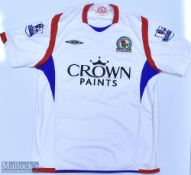 Blackburn Rovers 2009/10 Roberts No 9 match worn away football shirt Premier League badges to