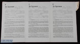 3x Early Charlton Athletic Football Contracts featuring John Platt 1962, Brian Ord 1962 and Roy