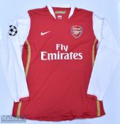 Arsenal 2007/08 (Signed) Rosicky No 7 Champions League match issue home football shirt autographed