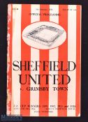 Pre-war 1938/39 Sheffield Utd v Grimsby Town FAC programme 11 February 1939 at Bramall Lane; ex. b.