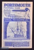 Pre-war 1936/37 Portsmouth v Grimsby Town Div. 1 match programme 29 March 1937; fair. (1)