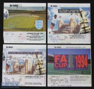 Tickets: 1992, 1993, 1993 replay, 1994 FAC final match tickets; good. (4)