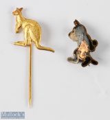 1956 Melbourne Olympic Games pin badge enamel Koala bear; and a Kangaroo gold metal stick pin (