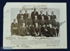 Very Rare 1904 British Lions Signed Menu Pages: On glossy white paper, a fold over sheet, 4 sides,