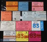 1963-1983 Scotland Home Rugby Tickets (13): v England 82; v Wales 79 & 83; v Ireland 63, 75, 77, 79,