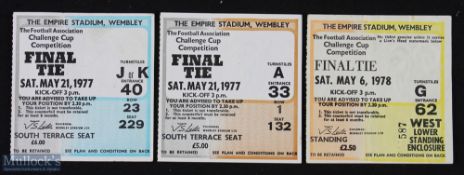 Tickets: 1977 x 2 different & 1978 FAC final match tickets; good. (3)